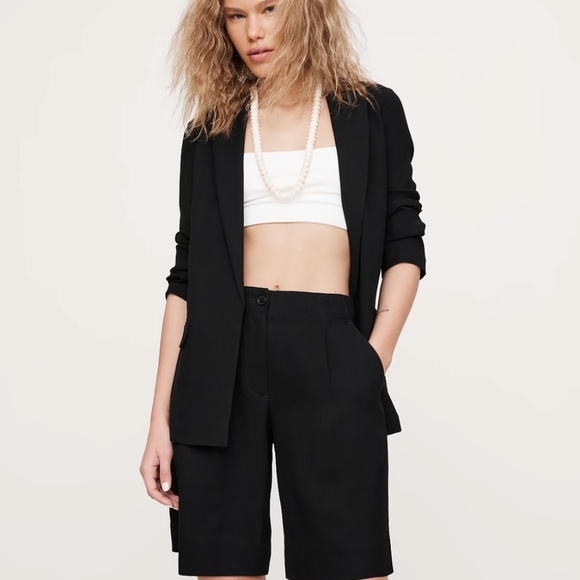 BANANA REPUBLIC Drapey Twill Black Blazer NWT Medium $220